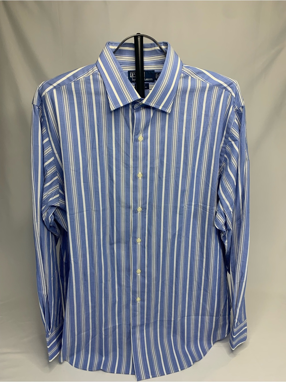 Brooks Brothers Light Blue and White Vertical Stripe Dress Shirt